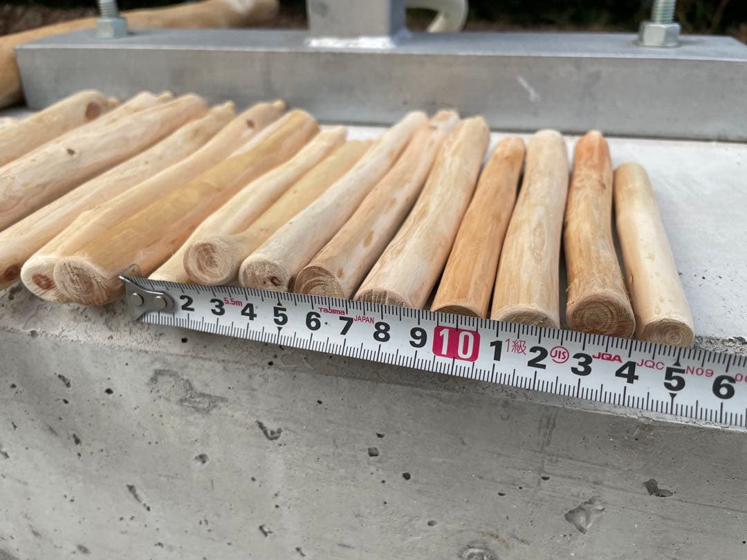 国産ヒノキ　鳥用止まり木　スタンド　アスレチック階段　約100センチ