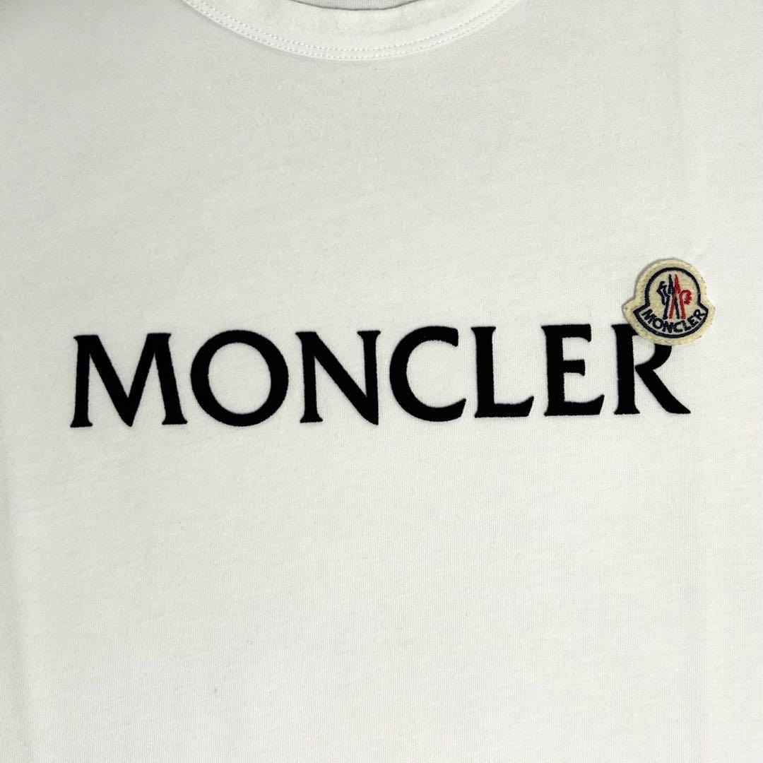 【良品】MONCLER モンクレール ロゴ 半袖 Tシャツ ホワイト 3XL