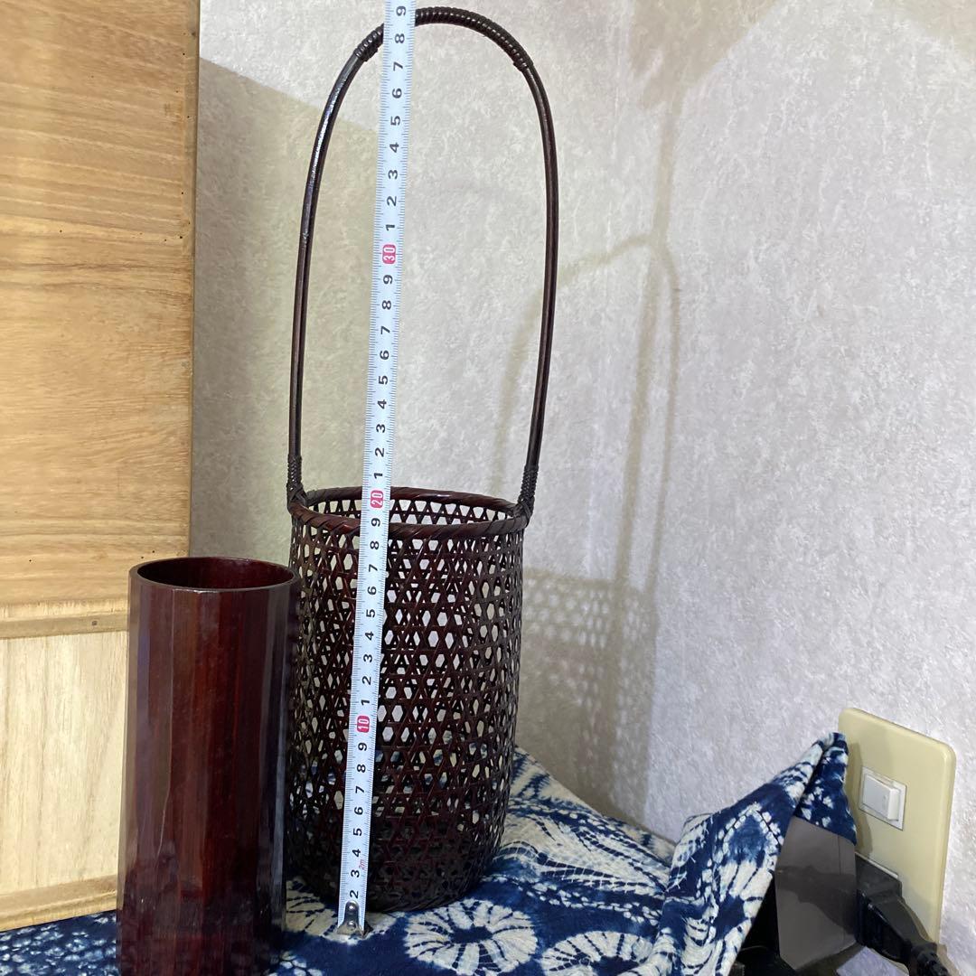 竹雲斎　筒形花籠