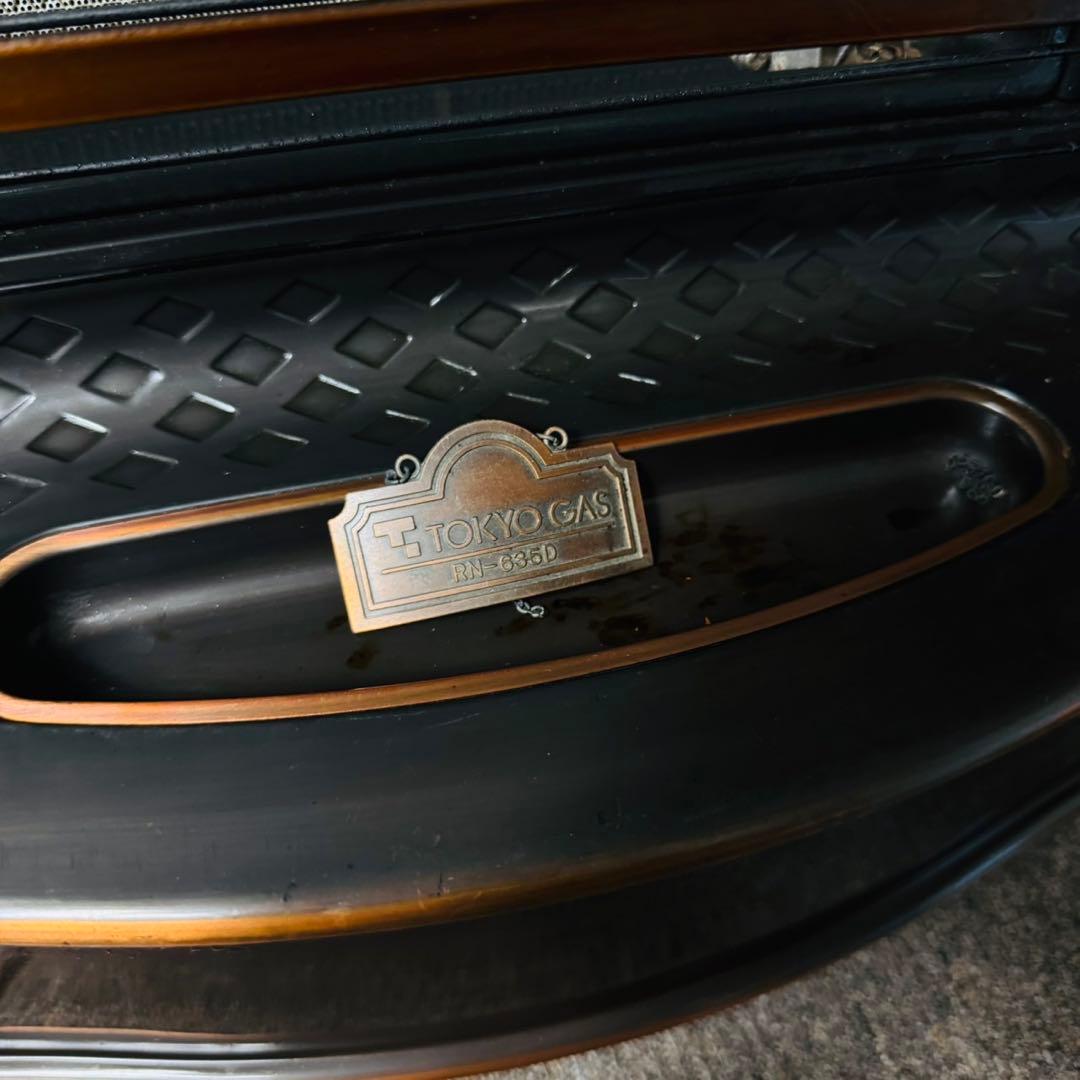 C41アンティーク品✨リンナイ ガスストーブ 都市ガス用 暖炉型 インテリア