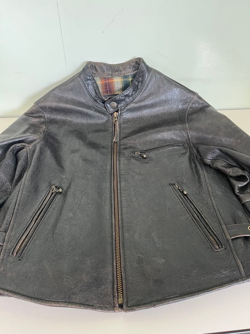 山羊革　Harley ハーレー　シングルライダース レザージャケット　M