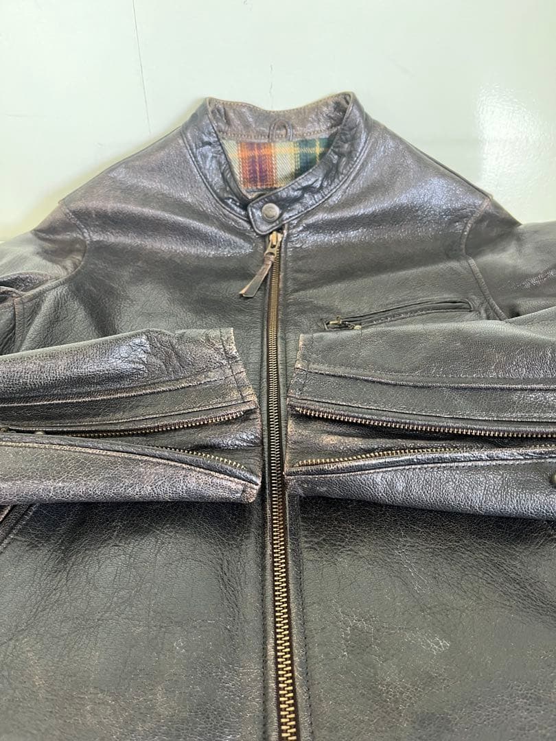 山羊革　Harley ハーレー　シングルライダース レザージャケット　M