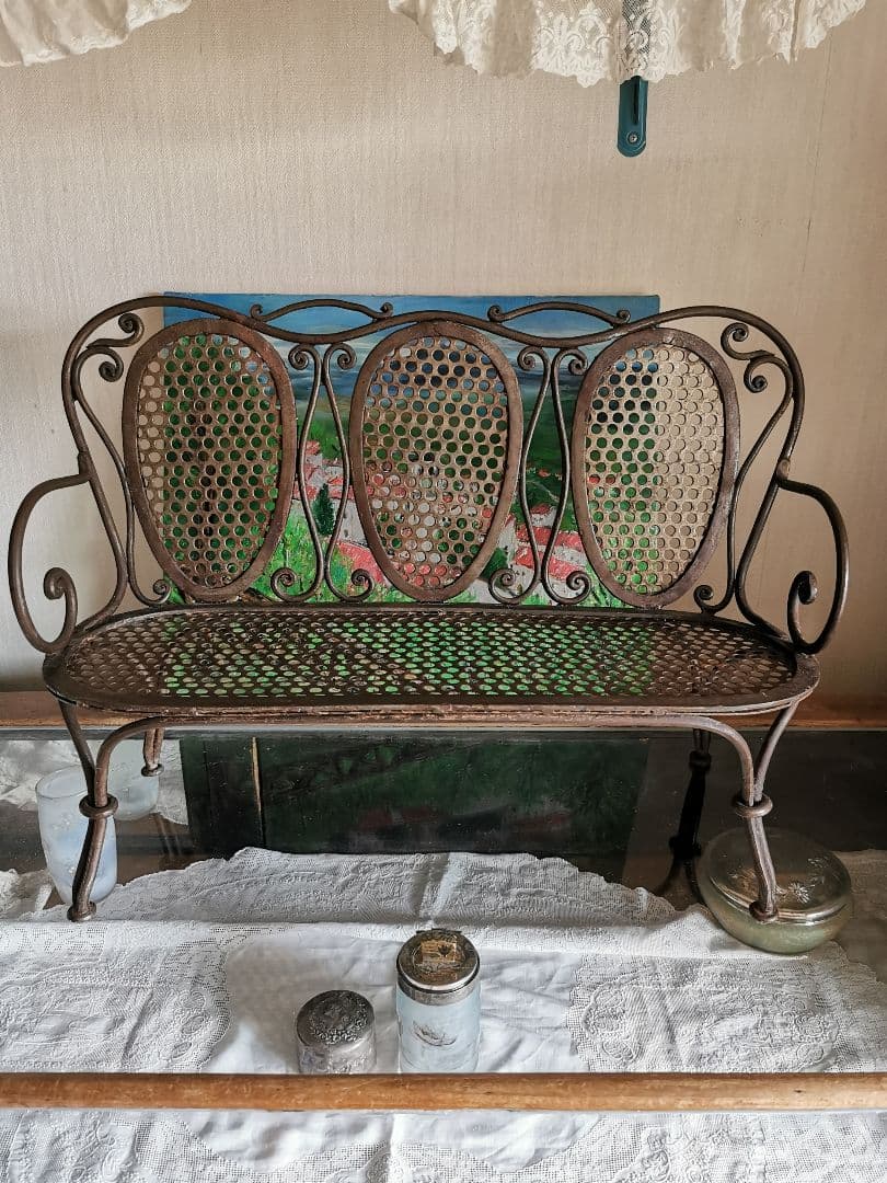 アンティークイギリス アイアン製 ドールチェア 産業革命時代 ブロンズ色 レア