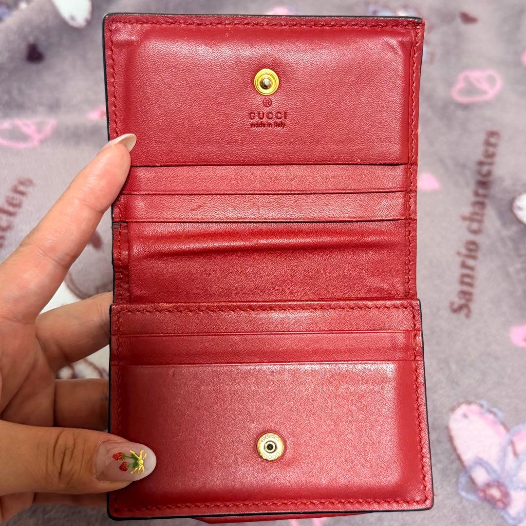 GUCCI チェリー装飾 二つ折り財布 グッチ