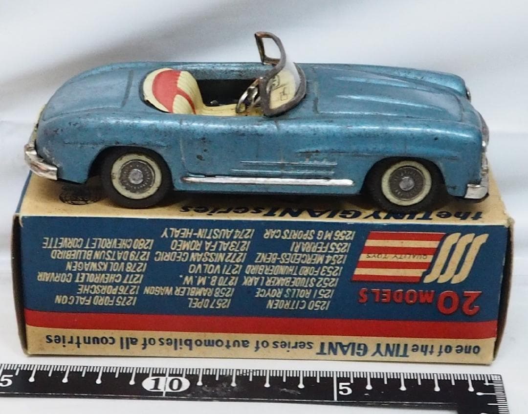 TANY GIANTメルセデスベンツ300SL青Aブリキtin箱付toy car