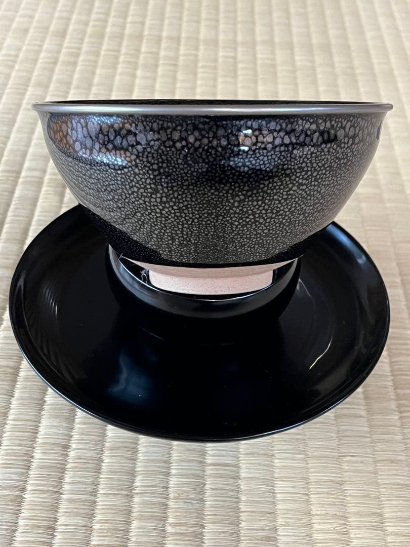 本銀フクリン付　油滴天目茶碗　天目台