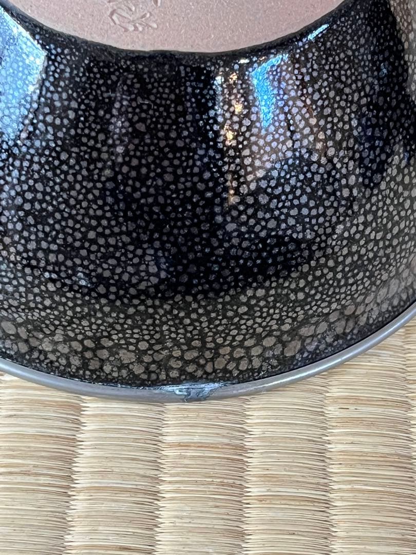 本銀フクリン付　油滴天目茶碗　天目台