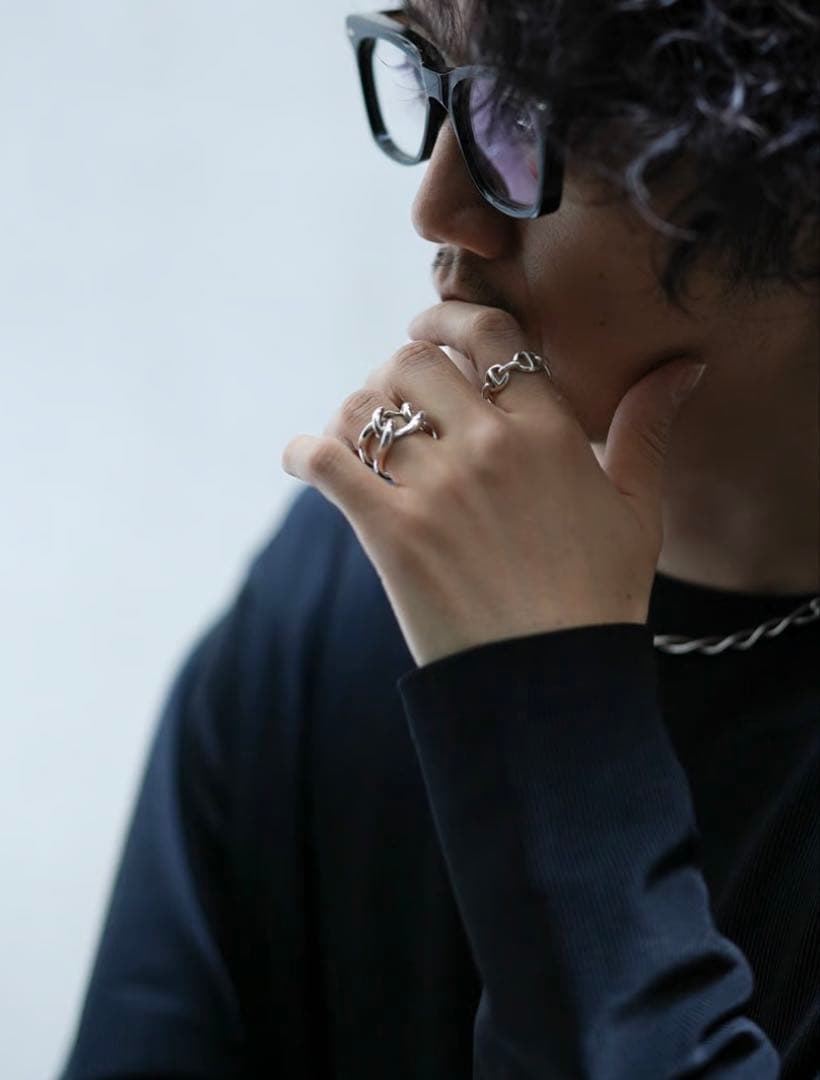 MB OX JEWELRY Big Chain Ring 17 号シルバーリング