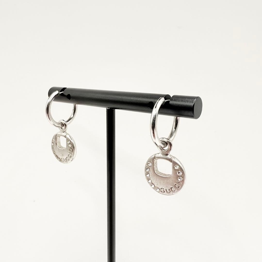 GUCCI グッチ　ピアス　サークル　ライトストーン　シルバー　GP 両耳