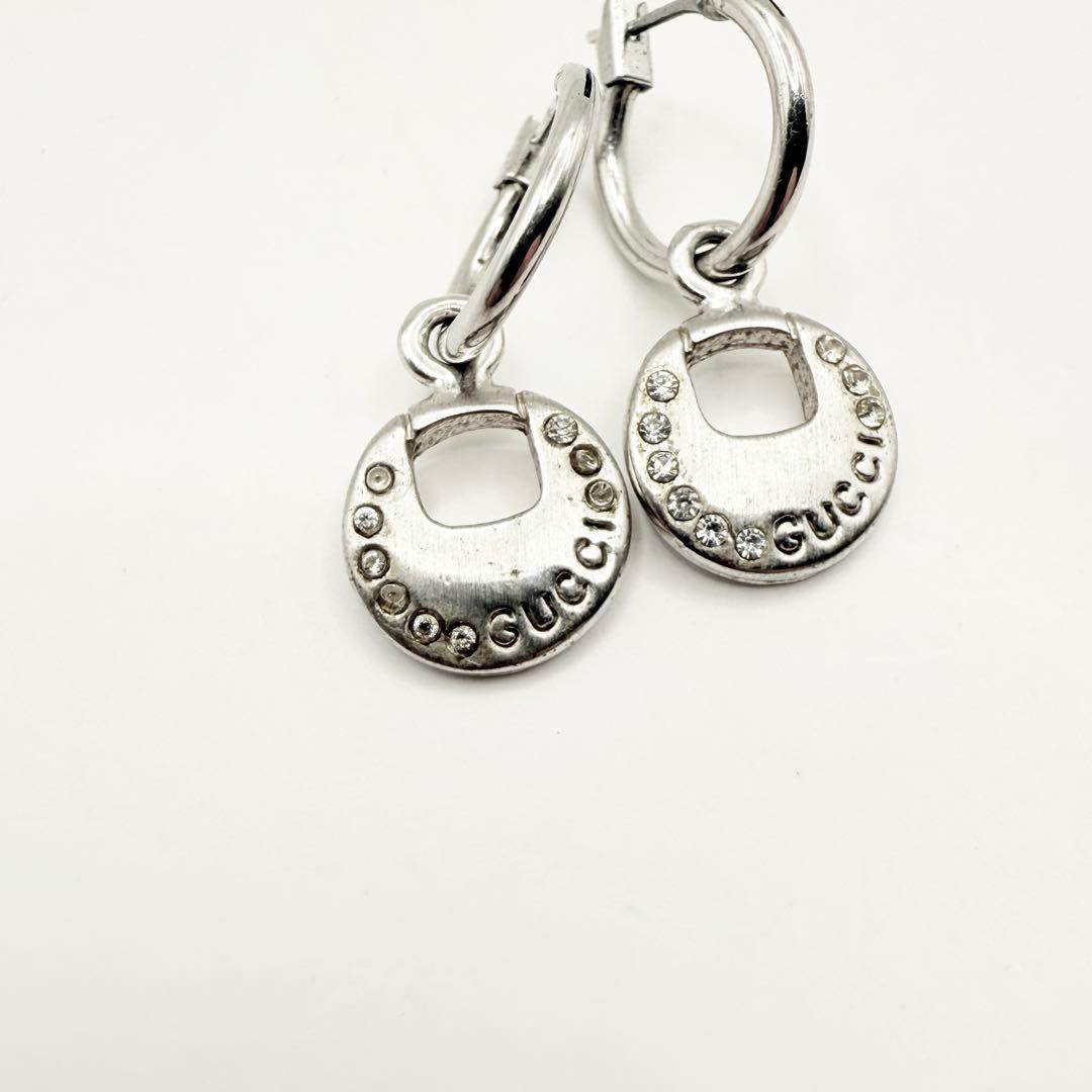 GUCCI グッチ　ピアス　サークル　ライトストーン　シルバー　GP 両耳