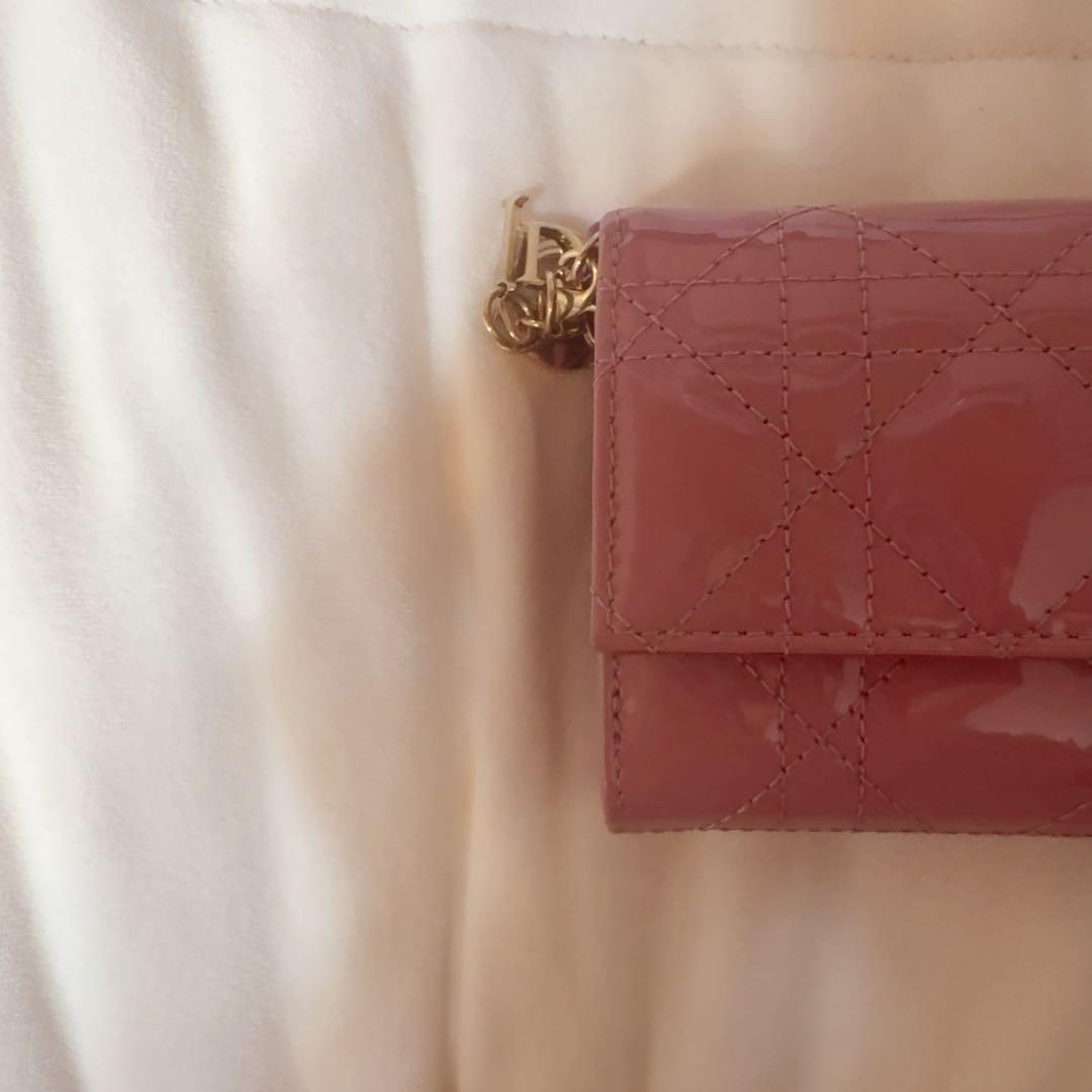 Dior 三つ折り財布 ピンク ロータスウォレット
