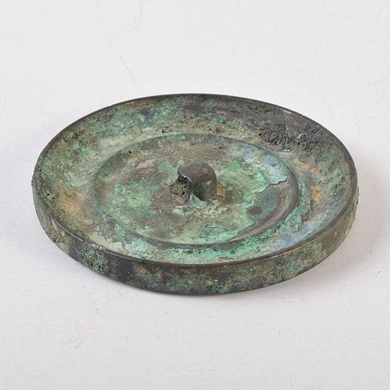 中国　古銅青銅　銅鏡　古鏡　紙鎮　文鎮　時代箱　M　R9328