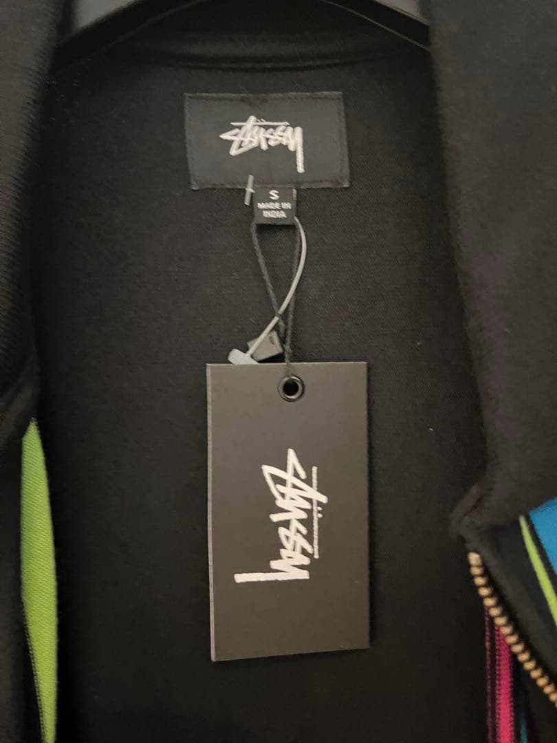 値下げ‼️【新品未使用】Stussy ストライプ ジップアップジャケット S
