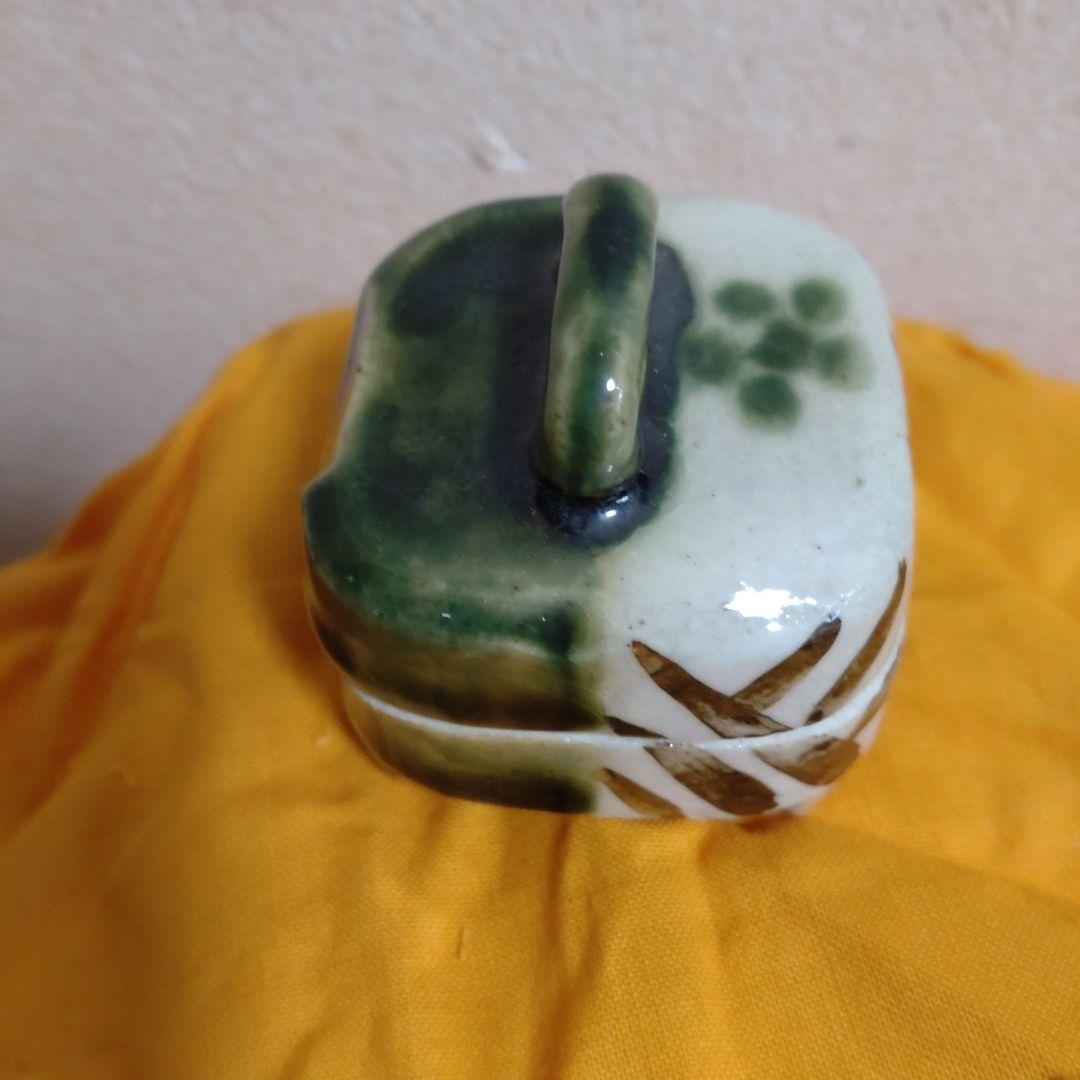 茶道具 織部袂香合 陶酔窯 岩渕幸治 作