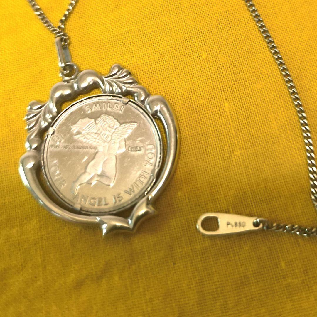 925シルバー 天使デザインメダルペンダント