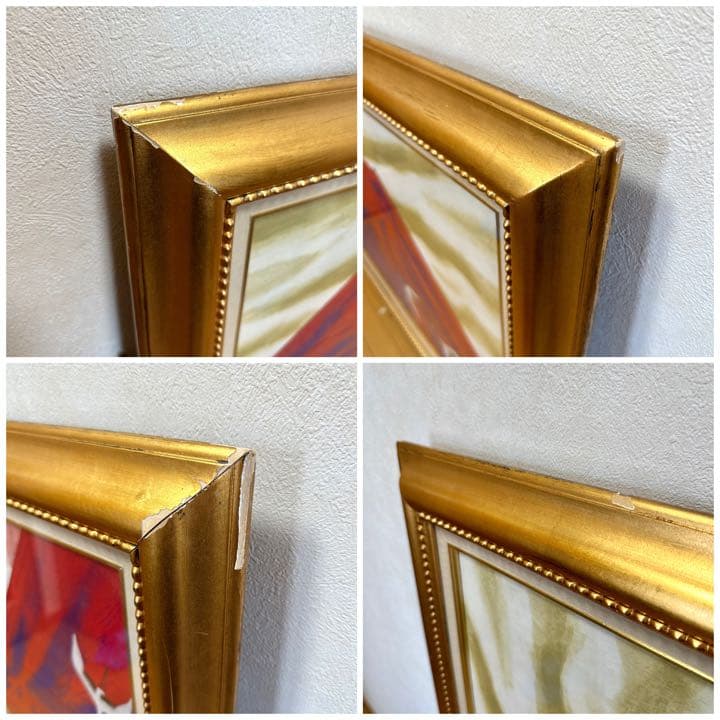 児玉三鈴「暁岳」日本画 赤富士 鶴 金落款 金泥仕様