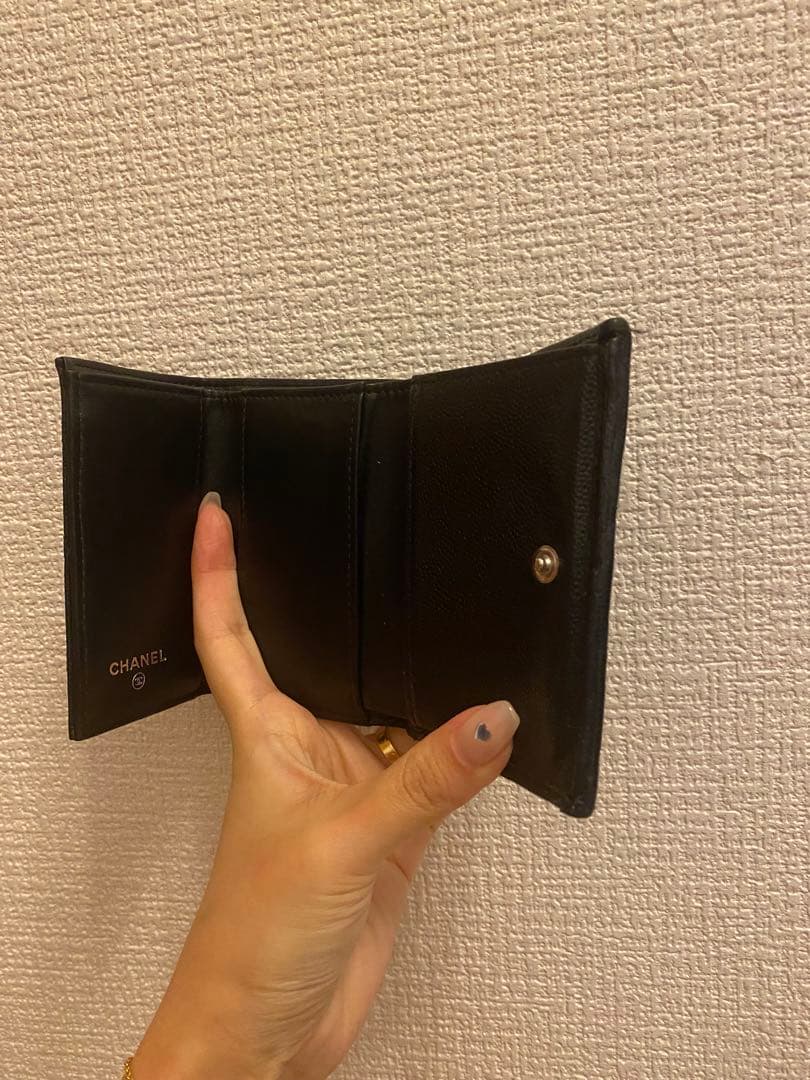 CHANEL シャネル マトラッセ スモールフラップ ウォレット ブラック