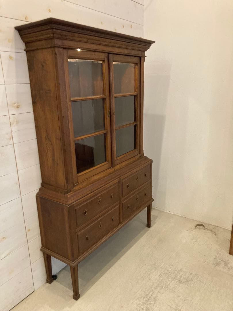 希少デンマークアンティーク家具飾り棚キャビネット薄型ご購入前コメント必須