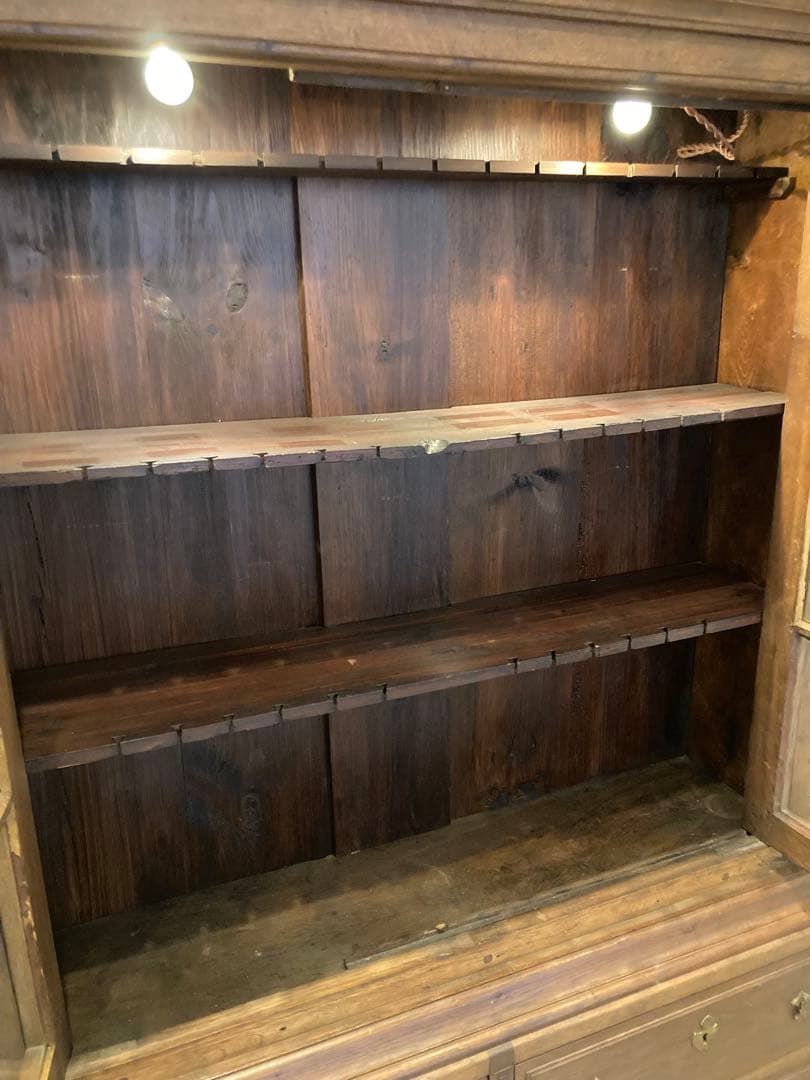 希少デンマークアンティーク家具飾り棚キャビネット薄型ご購入前コメント必須