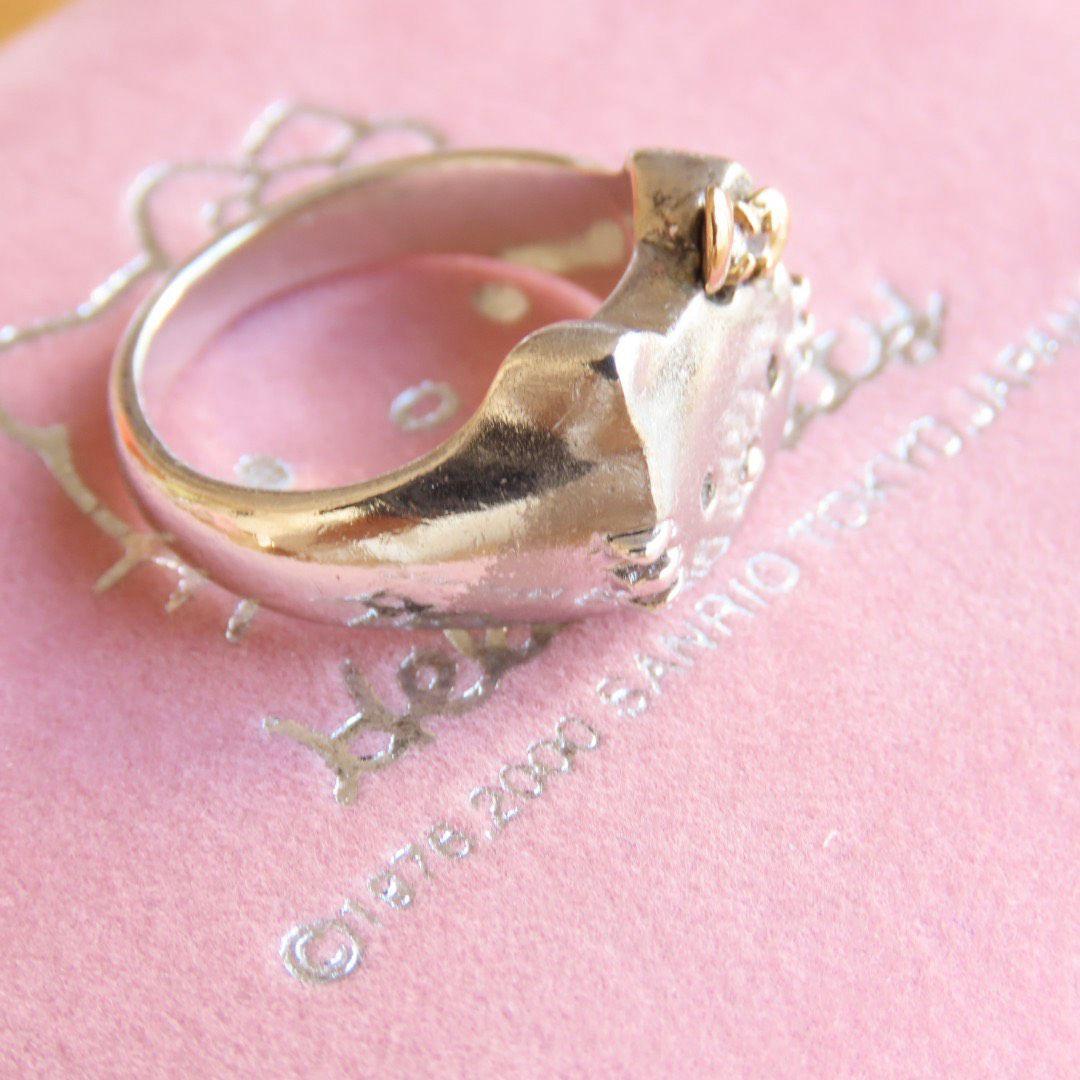 キティ　K18 シルバー　リング　ダイヤモンド　サンリオ　コンビ　指輪