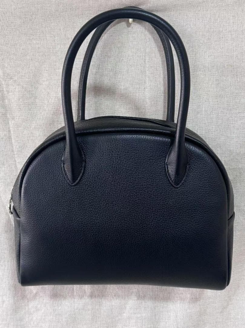 aeta 黒いレザーハンドバッグ ボストン型 Mサイズ