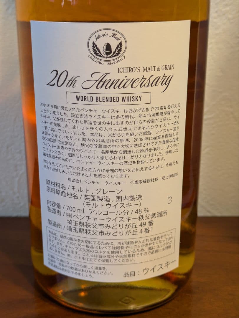 イチローズモルト 20周年記念ボトル