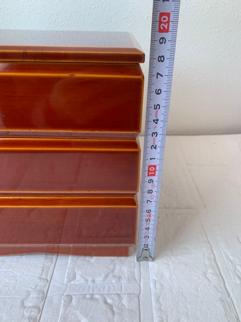 飛騨春慶　茶色 漆器 3段重箱 松澤漆器店　お正月