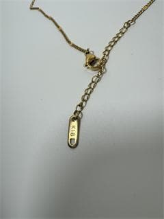 K18ゴールド チェーンネックレス ビーズ付き2.2g