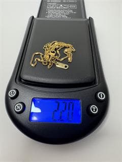 K18ゴールド チェーンネックレス ビーズ付き2.2g