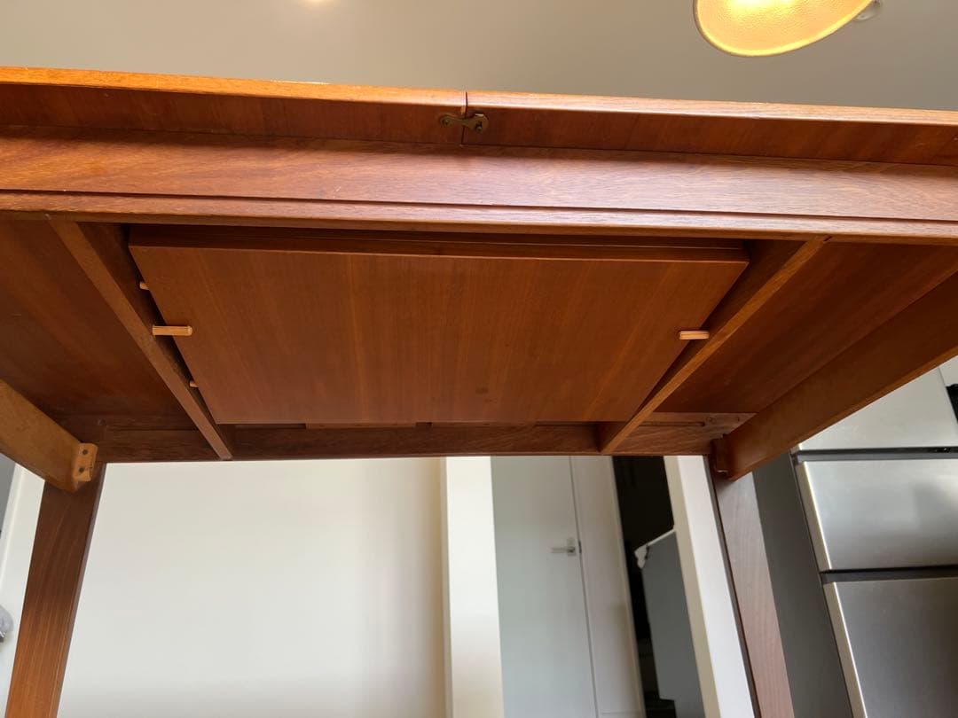 北欧ヴィンテージ　ダイニングテーブル　チーク　ドローリーフ　エクステンション