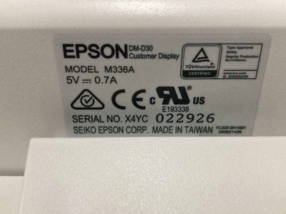 ★未使用★ エプソン カスタマーディスプレイ DM-D30W202