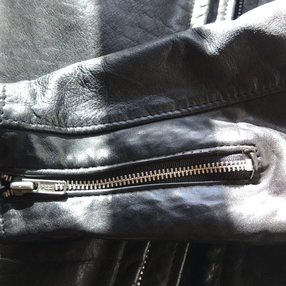 schott ブラックレザーシングルライダースジャケット 42