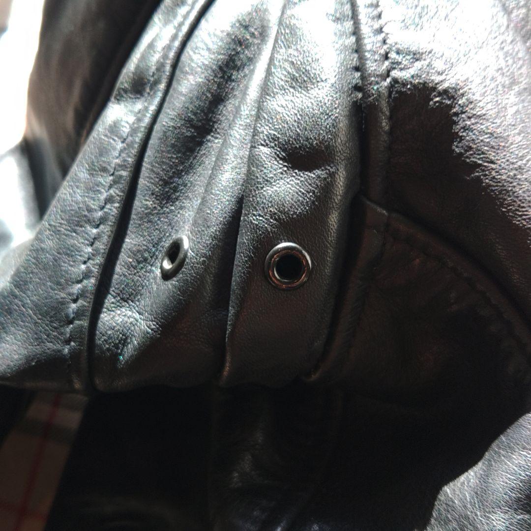 schott ブラックレザーシングルライダースジャケット 42