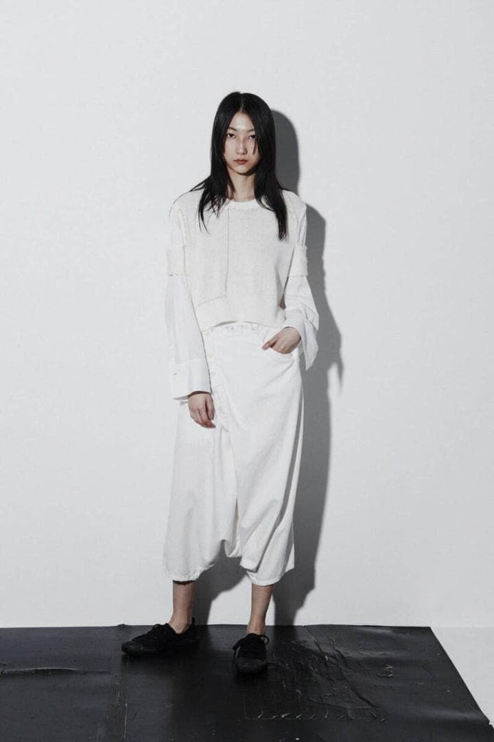 ワイズ ヨウジヤマモト 22SS バイオウォッシュ加工デニムサルエルパンツ