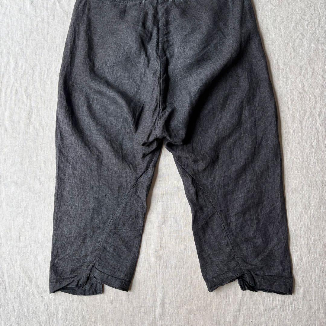 individual sentiments ブラック リネン サルエルパンツ
