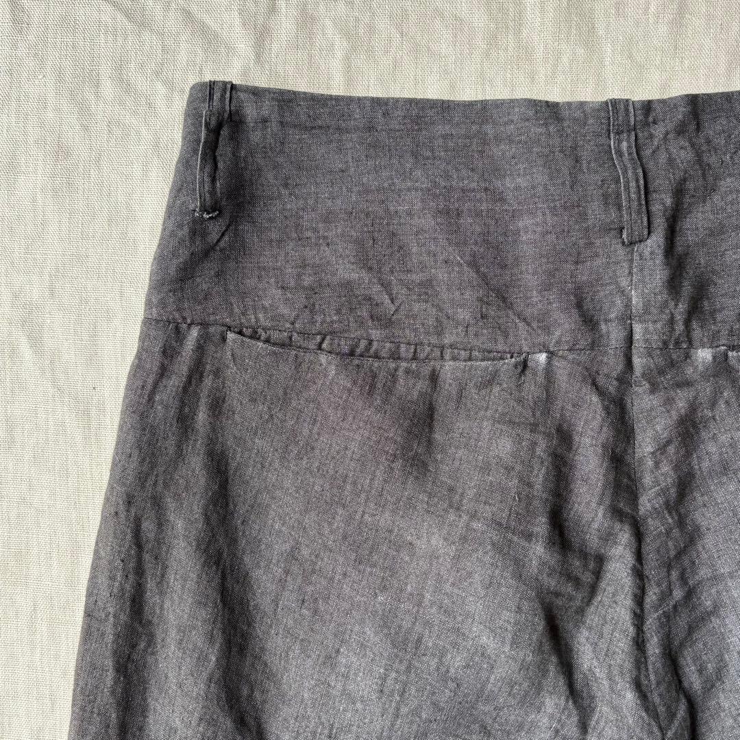 individual sentiments ブラック リネン サルエルパンツ