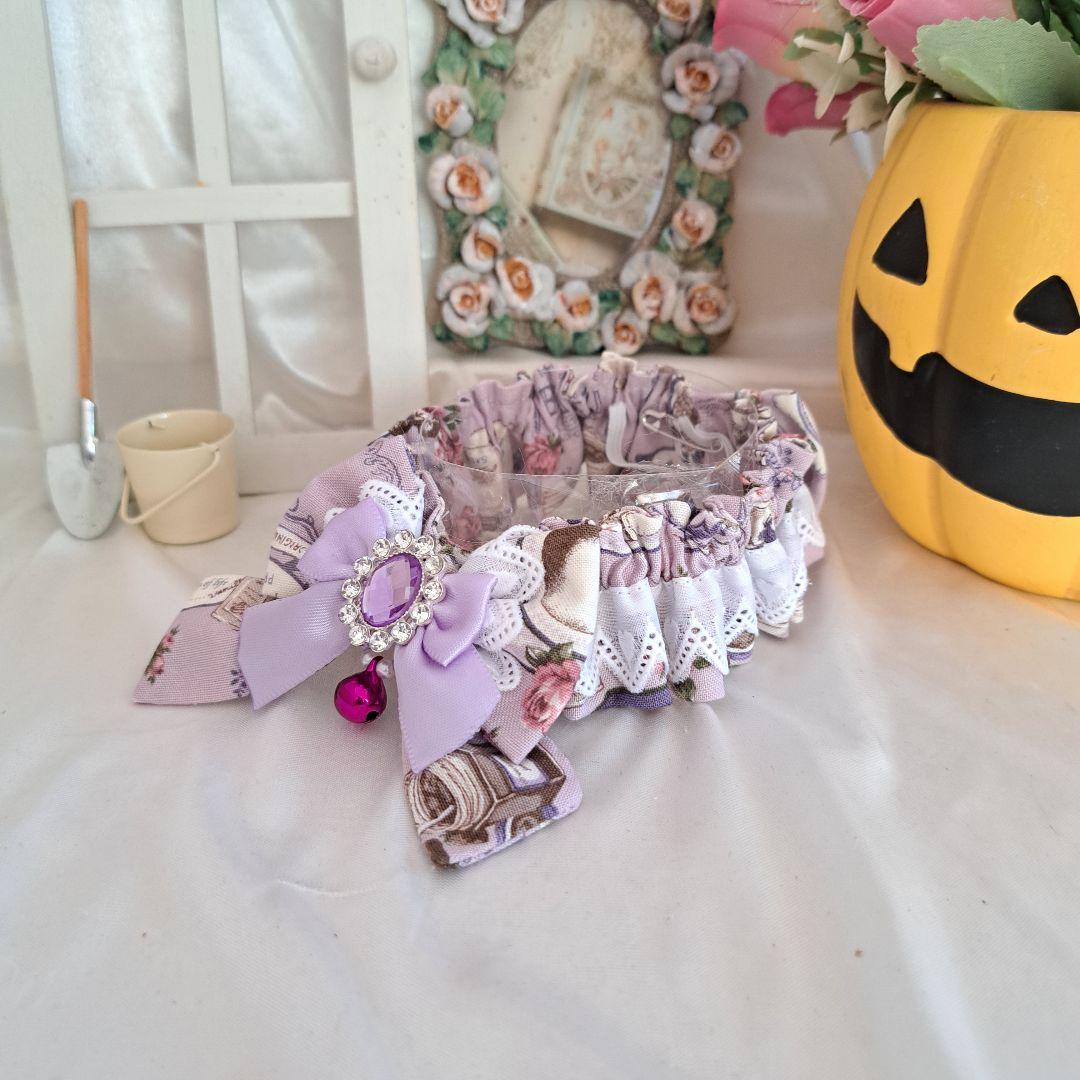 短毛シュシュ、ハロウィン限定、スイートロリータ(パープル)わんちゃん猫ちゃん用