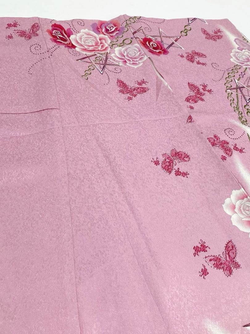 ファッション誌振袖 vivi 豪華 銀通し 刺繍 紋意匠 薔薇 身丈176cm