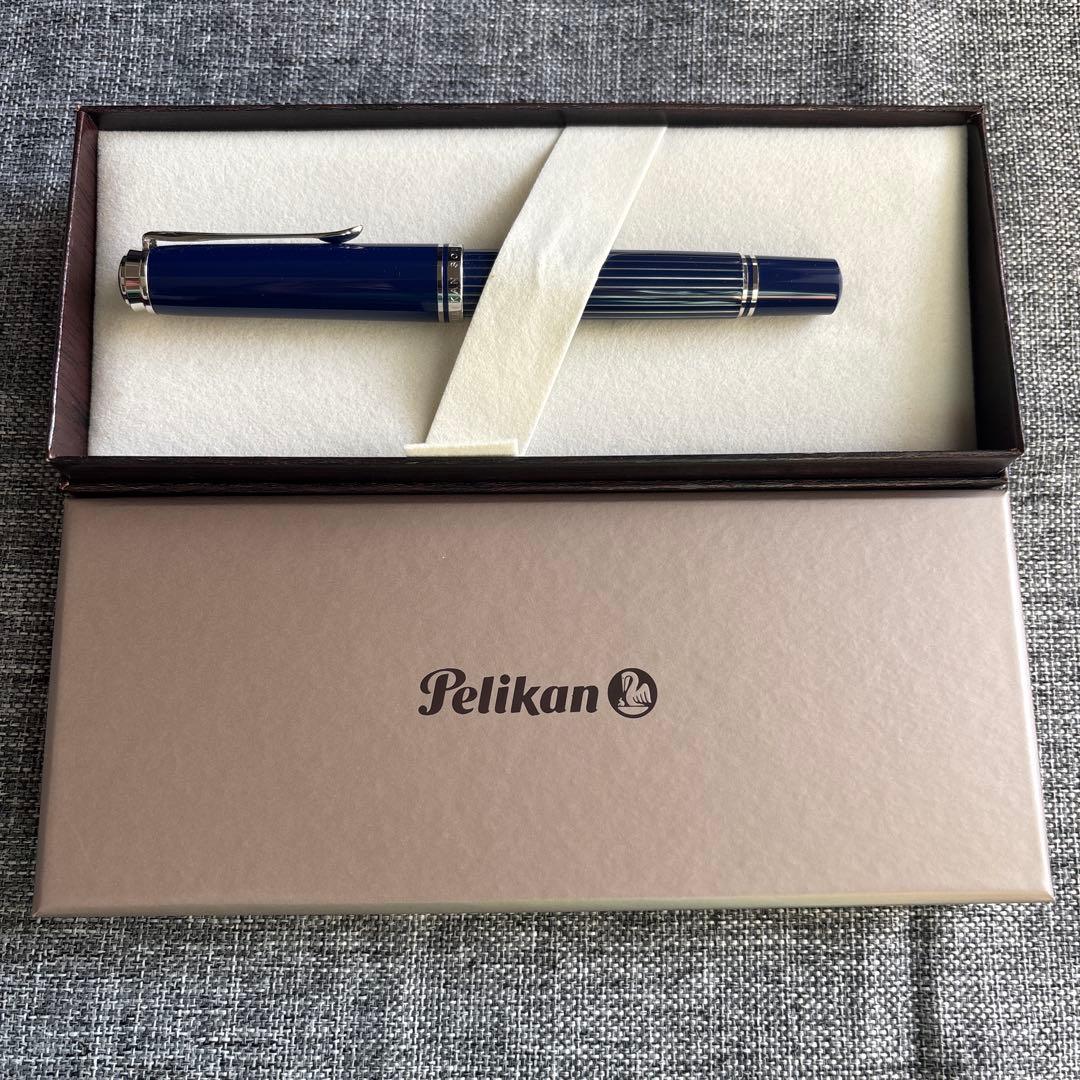 Pelikan 万年筆 M815 ネイビー ストライプデザイン