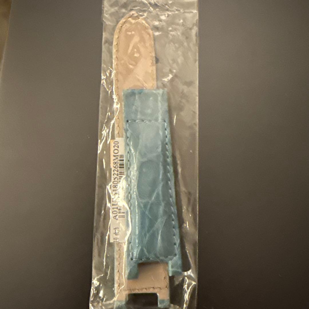 Cartier Pasha用　モレラートレザーベルト 水色 20mm パシャ用