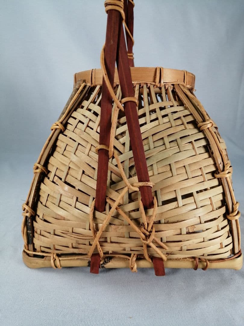 【茶事具】手付き四方籠　花籠　花入230