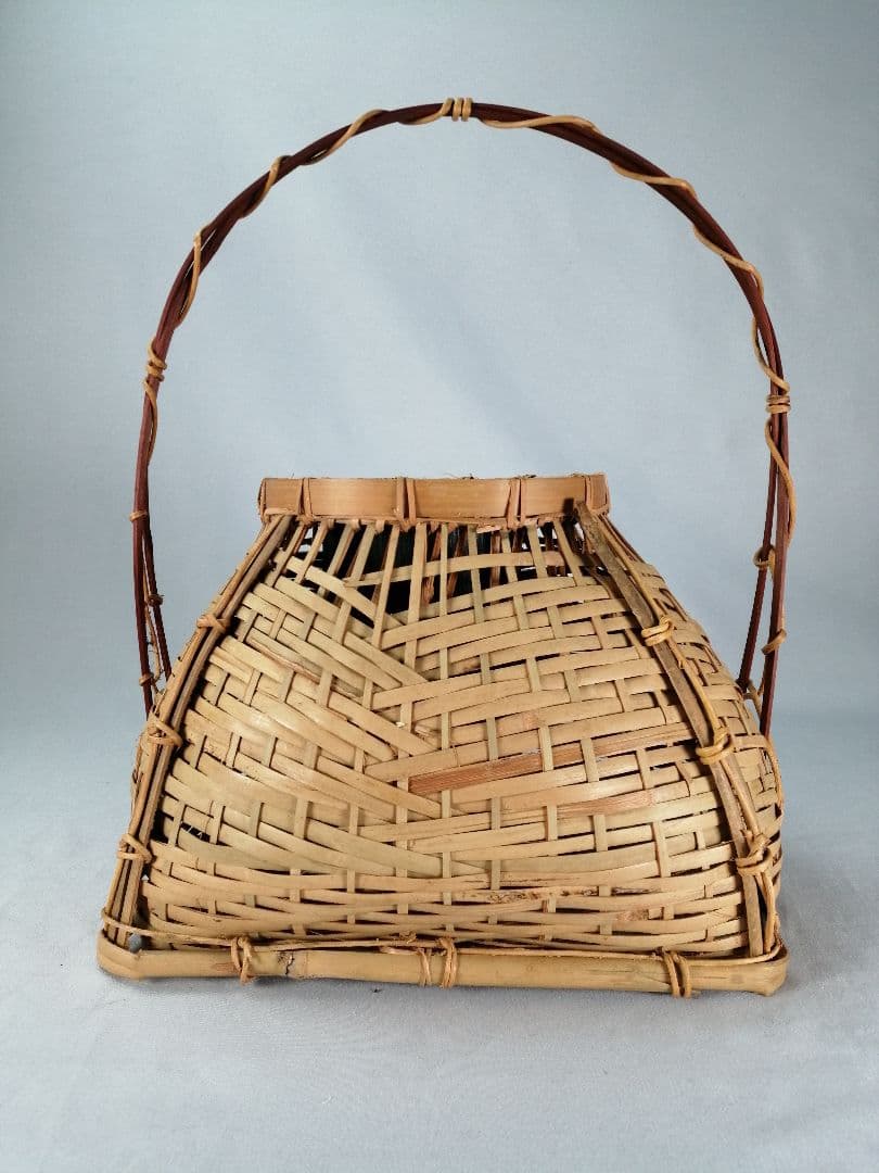 【茶事具】手付き四方籠　花籠　花入230