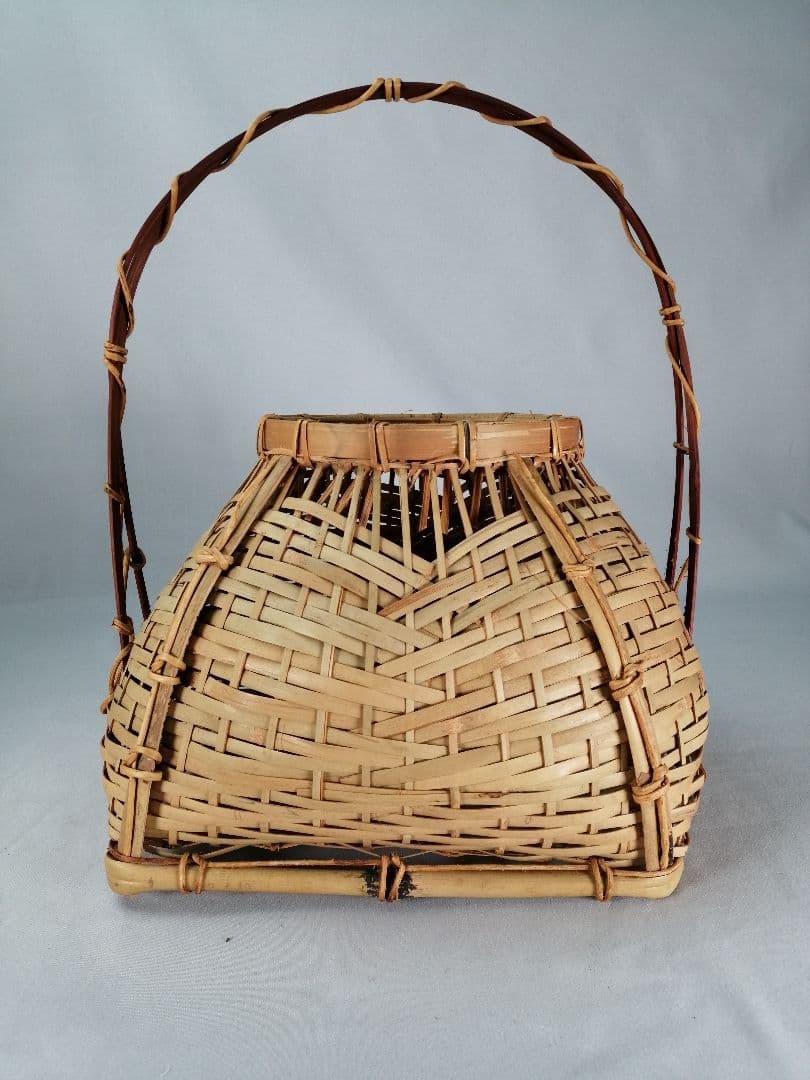 【茶事具】手付き四方籠　花籠　花入230