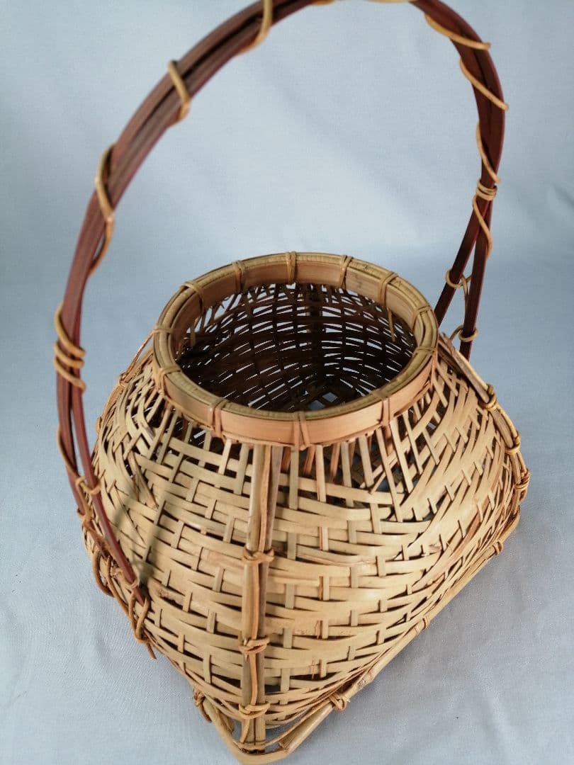 【茶事具】手付き四方籠　花籠　花入230