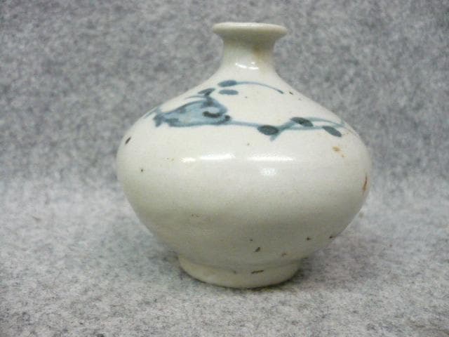 古伊万里 花柄 染付 油壺 [B31512]