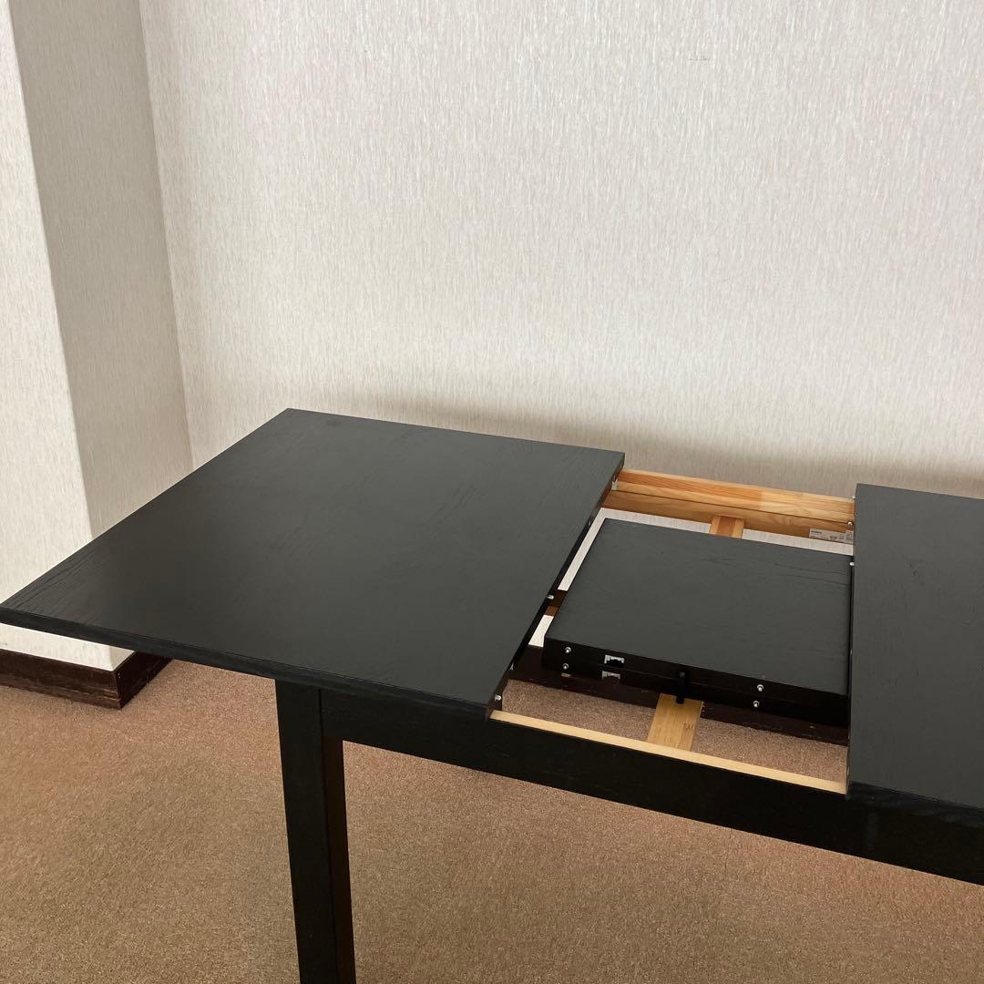 【送料込】IKEA イケア　伸長式ダイニングテーブル　BJURSTA ブラック②