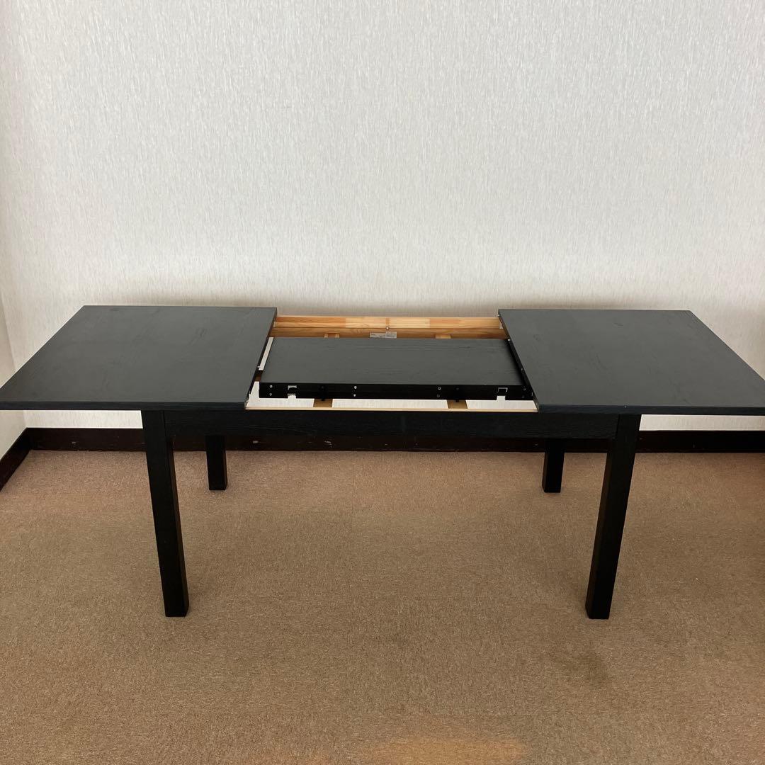 【送料込】IKEA イケア　伸長式ダイニングテーブル　BJURSTA ブラック②