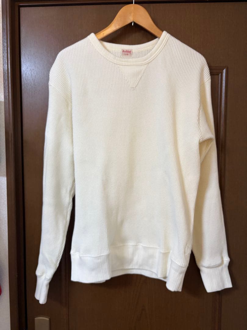 断捨離様 ヘルスニット 993 スーパーベビーワッフルオフホワイトとブラック L