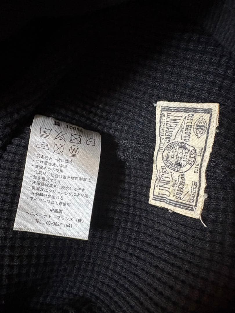 断捨離様 ヘルスニット 993 スーパーベビーワッフルオフホワイトとブラック L