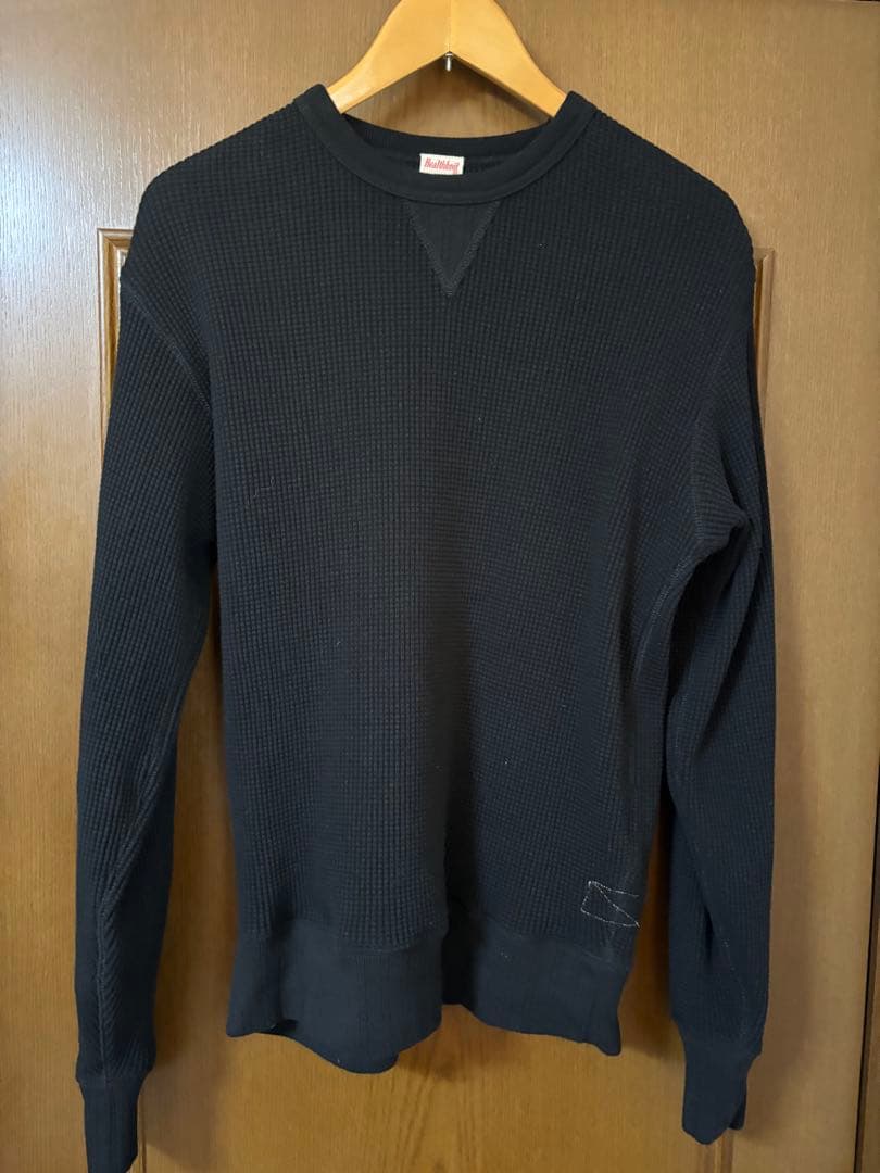 断捨離様 ヘルスニット 993 スーパーベビーワッフルオフホワイトとブラック L